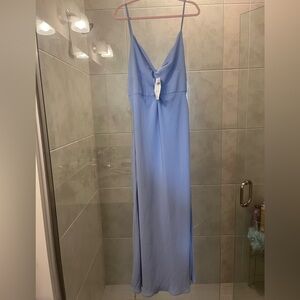 NWT Abercrombie Midi Blue Silk Dress